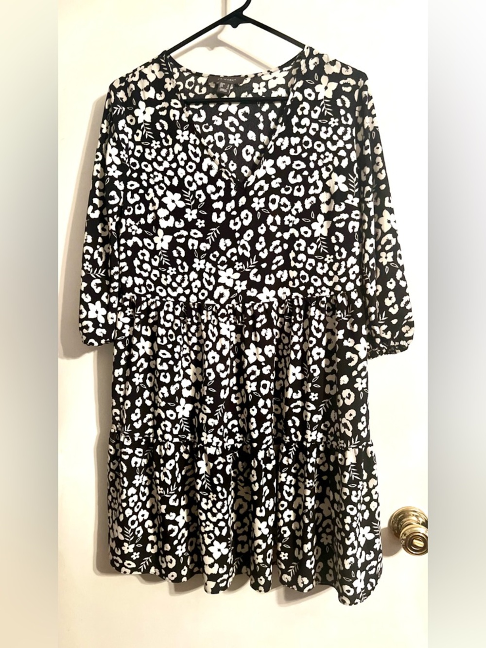 Primark Black and White Floral Print Dress